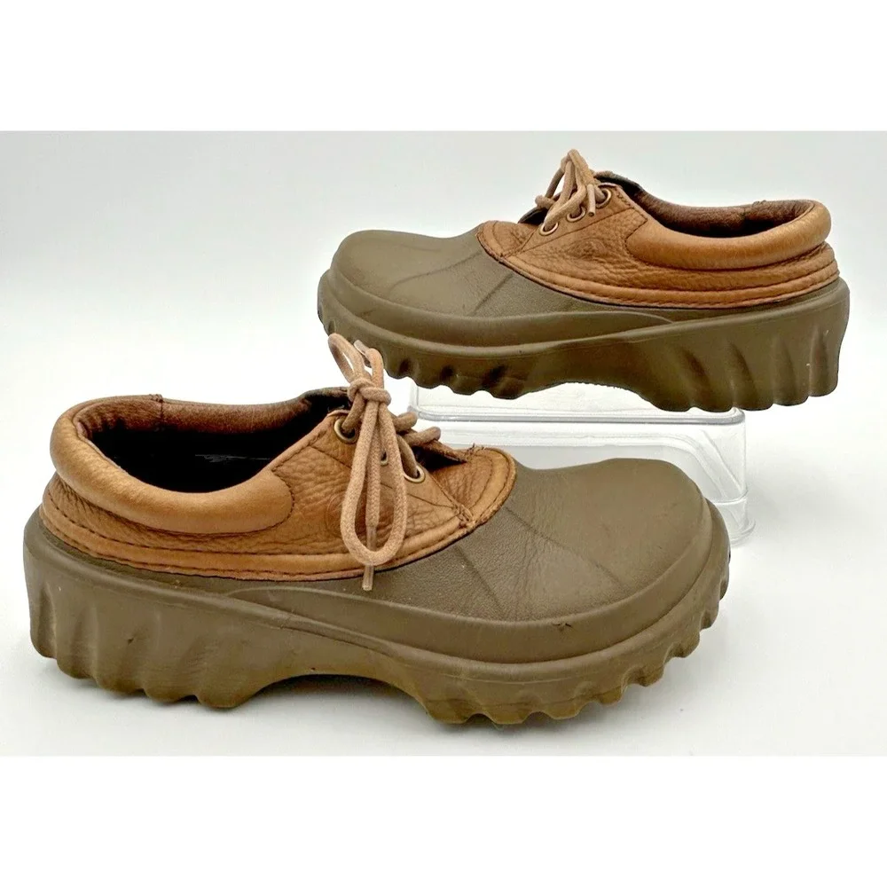 Crocs Axle All Terrain Leather Duck Islander Boat Shoes Brown 5M 7W